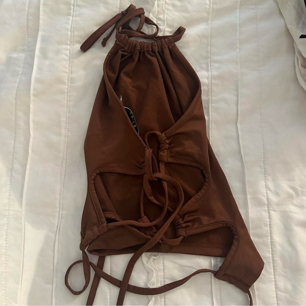 Brown Drawstring Women's Bag - Picture 2 of 3